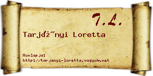 Tarjányi Loretta névjegykártya